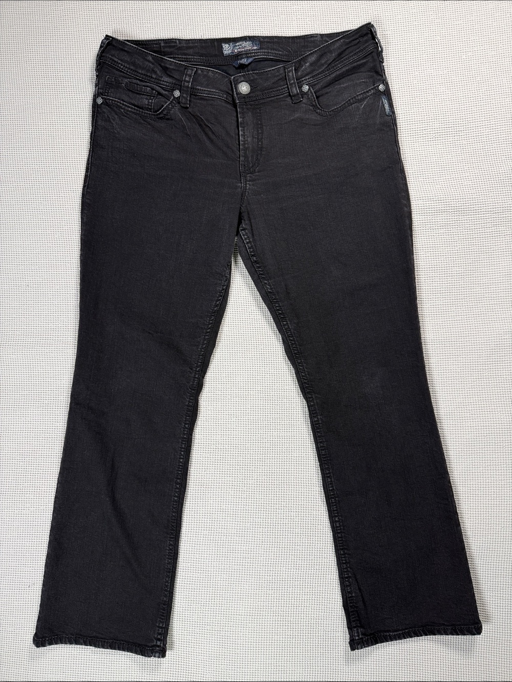 Silver Jeans Black Suki Mid Slim Boot-Cut Jeans 18/31